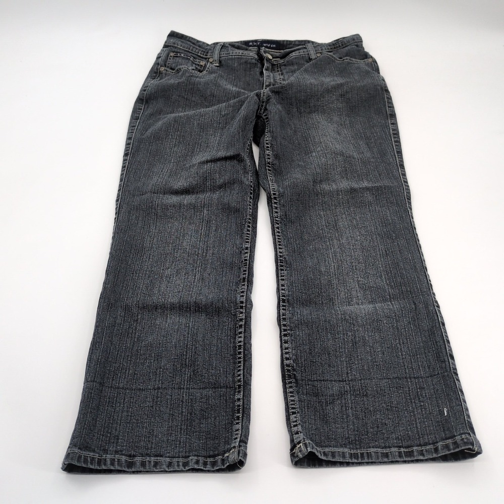 VTG RVT Revolt Jeans Denim Capris 30x24 NoTag Embroidered Pocket Y2K Crop Skater